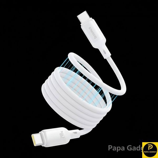 Кабель Baseus PicoGo Magnetic Liquid Silicone Type-C to Type-C 240W (1m) (white) 30608 фото