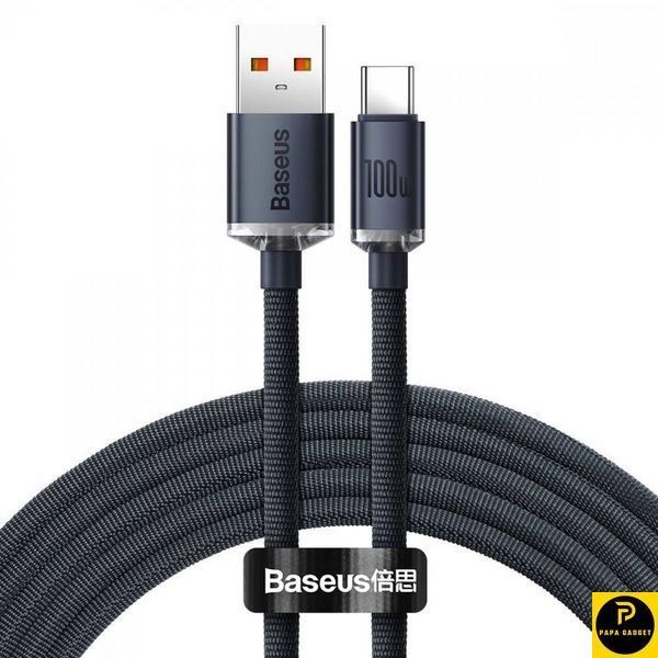 Кабель зарядки 100w Baseus Crystal Shine Series Type-C 100W (2m) black 1975726549 фото