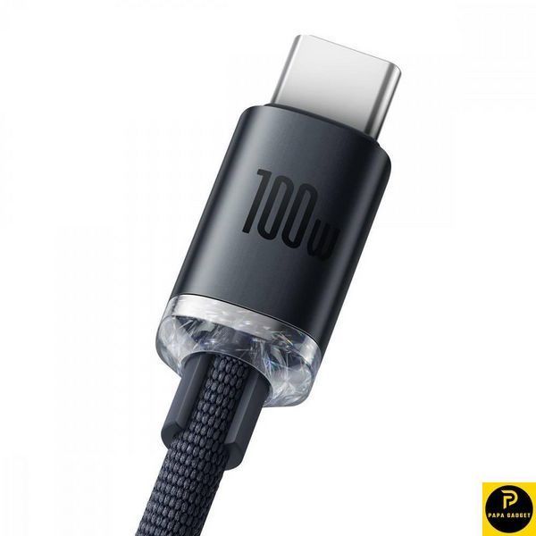 Кабель зарядки 100w Baseus Crystal Shine Series Type-C 100W (2m) black 1975726549 фото