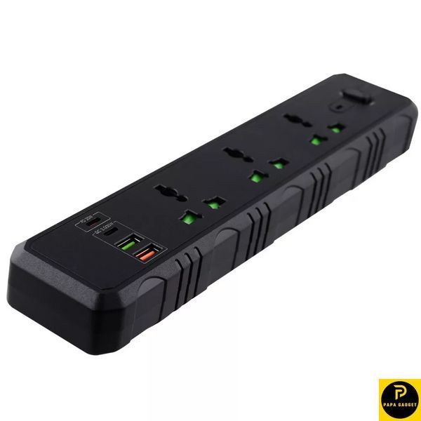 Мережевий фільтр Power Socket T25-QC (3 розетки + 2 USB + 2 Type-C) 3000w 36879 фото