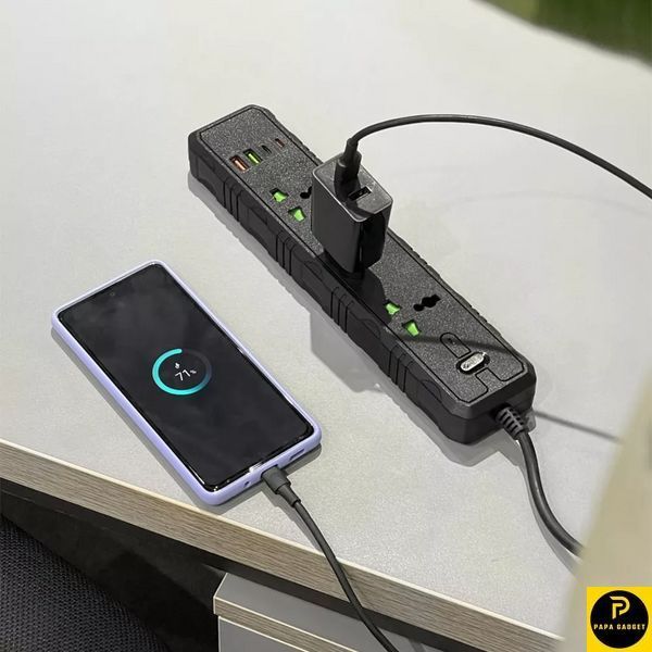 Мережевий фільтр Power Socket T25-QC (3 розетки + 2 USB + 2 Type-C) 3000w 36879 фото