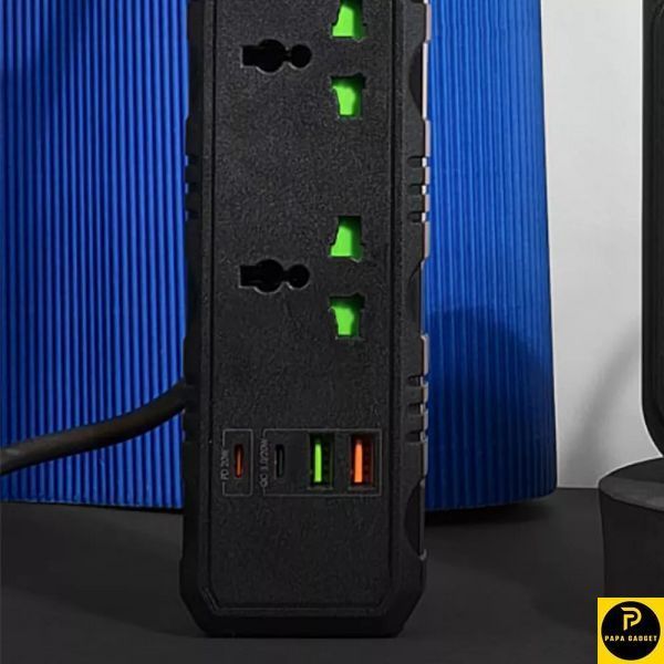 Мережевий фільтр Power Socket T25-QC (3 розетки + 2 USB + 2 Type-C) 3000w 36879 фото