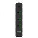 Мережевий фільтр Power Socket T25-QC (3 розетки + 2 USB + 2 Type-C) 3000w 36879 фото 3