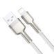 Кабель зарядки Ligtning 1 метр Baseus Cafule Metal lightning 1м 2.4A (white) 1723411807 фото 4