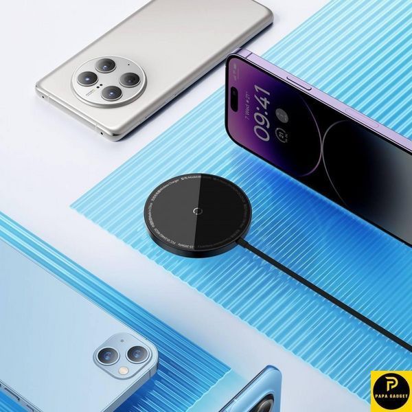 Бездротовий зарядний пристрій Baseus Simple Mini3 Magnetic Wireless Charger 15W 2050197715 фото