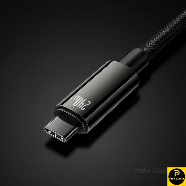 Кабель зарядки type c - type c 240w 3 метри Baseus Tungsten Gold Fast Charging Type-C to Type-C 240W (3m) (black) 2654889890 фото