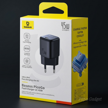 СЗУ Baseus PicoGo GaN Fast Charger 45W (Type-C) (black) 1736870161 фото