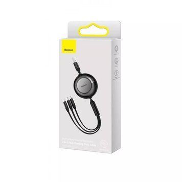 Кабель зарядки 3 в 1 Baseus Bright Mirror 2 Series 3-in-1 (Micro USB+Lightning+Type-C) 3.5A (1.1m) (black) 29892 фото