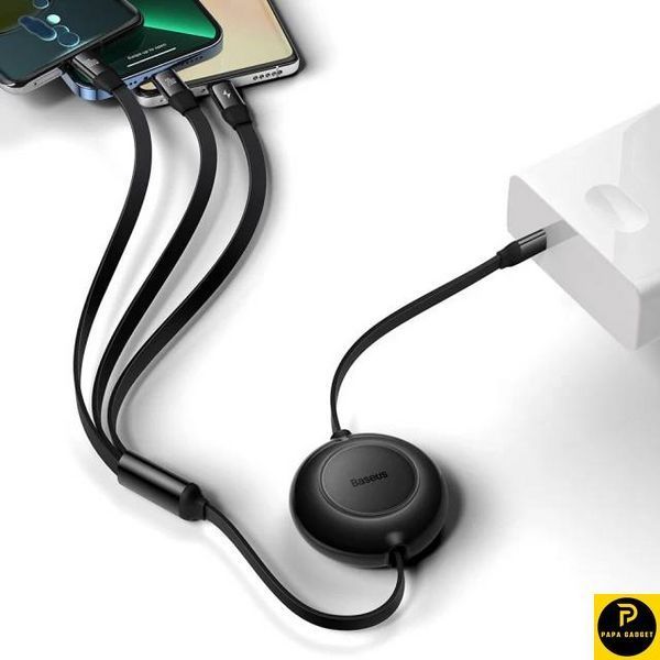 Кабель зарядки 3 в 1 Baseus Bright Mirror 2 Series 3-in-1 (Micro USB+Lightning+Type-C) 3.5A (1.1m) (black) 29892 фото