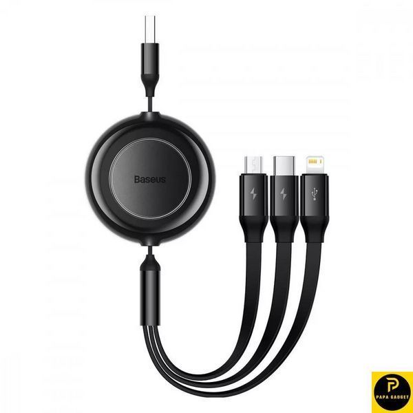 Кабель зарядки 3 в 1 Baseus Bright Mirror 2 Series 3-in-1 (Micro USB+Lightning+Type-C) 3.5A (1.1m) (black) 29892 фото