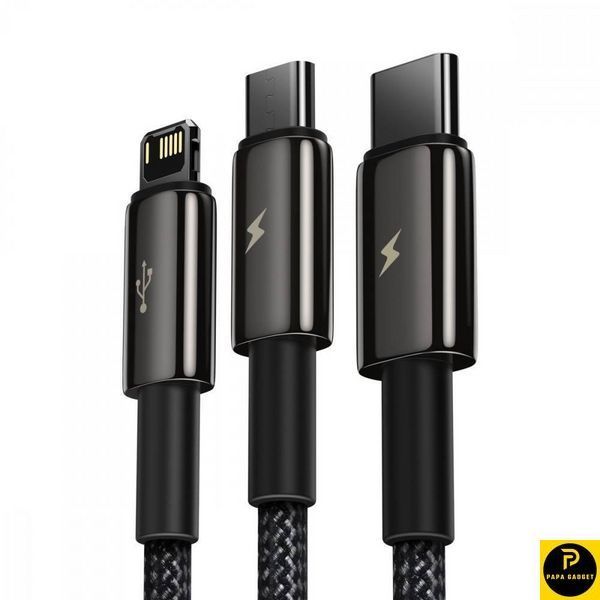 Кабель заряджання 3 в 1 Baseus Tungsten Gold One-for-three Fast Charging Data 3-in-1 (Micro USB+Lightning+Type-C) 3.5 31919 фото