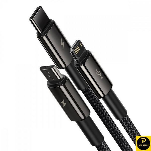 Кабель заряджання 3 в 1 Baseus Tungsten Gold One-for-three Fast Charging Data 3-in-1 (Micro USB+Lightning+Type-C) 3.5 31919 фото