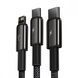 Кабель заряджання 3 в 1 Baseus Tungsten Gold One-for-three Fast Charging Data 3-in-1 (Micro USB+Lightning+Type-C) 3.5 31919 фото 5