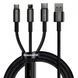 Кабель заряджання 3 в 1 Baseus Tungsten Gold One-for-three Fast Charging Data 3-in-1 (Micro USB+Lightning+Type-C) 3.5 31919 фото 2
