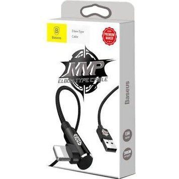 Кабель заряджання iPhone 1 метр BASEUS MVP ELBOW TYPE CABLE USB FOR IP 2A 1M BLACK 1839205346 фото