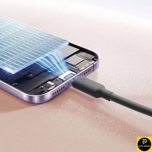 Кабель Baseus Foamed Silicone Fast Charging Lightning 2.4A (1m) (black) 22713 фото