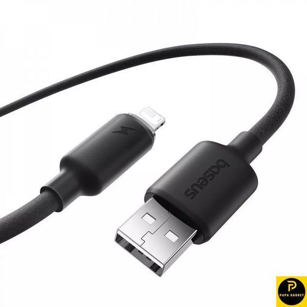 Кабель Baseus Foamed Silicone Fast Charging Lightning 2.4A (1m) (black) 22713 фото