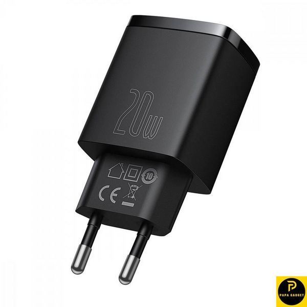 Блок заряджання Baseus Compact Quick Charger 20W QC+ PD (1Type-C + 1USB) 1839339798 фото