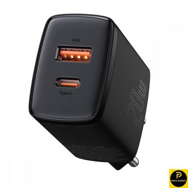 Блок заряджання Baseus Compact Quick Charger 20W QC+ PD (1Type-C + 1USB) 1839339798 фото