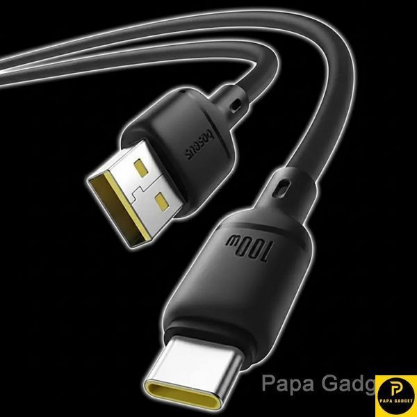 Кабель Baseus Foamed Silicone Fast Charging Type-C 100W (1m) (black) 1727866230 фото