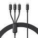 Кабель зарядки 3в1 Baseus Silky One-for-Three Fast Charging Type-C to Micro USB+Lightning+Type-C 100W 1.5m (black) 35102 фото 5