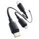 Кабель зарядки 3в1 Baseus Silky One-for-Three Fast Charging Type-C to Micro USB+Lightning+Type-C 100W 1.5m (black) 35102 фото 2