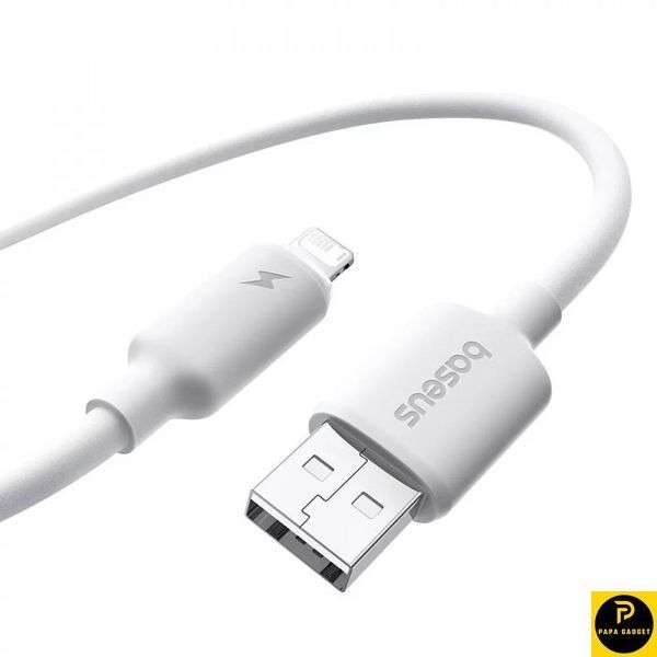 Кабель Baseus Foamed Silicone Fast Charging Lightning 2.4A (1m) (white) 22713 фото