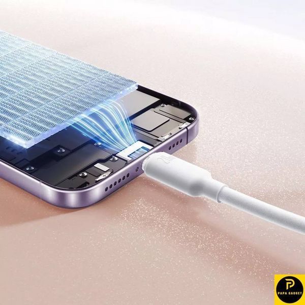 Кабель Baseus Foamed Silicone Fast Charging Lightning 2.4A (1m) (white) 22713 фото