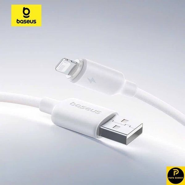 Кабель Baseus Foamed Silicone Fast Charging Lightning 2.4A (1m) (white) 22713 фото