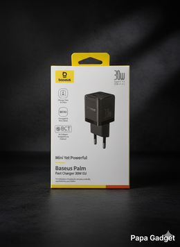 Блок зарядки 30w Baseus Palm Fast Charger usb + Type-C (black) 1726768881 фото
