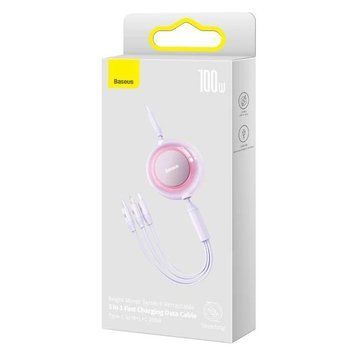 Кабель Baseus Bright Mirror 2 Series 3-in-1 (Micro USB+Lightning+Type-C) 100W (1.1m) (purple) 1727866231 фото