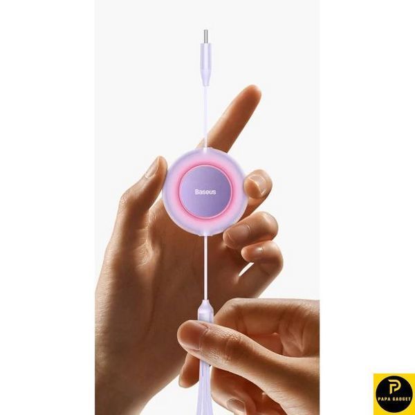 Кабель Baseus Bright Mirror 2 Series 3-in-1 (Micro USB+Lightning+Type-C) 100W (1.1m) (purple) 1727866231 фото