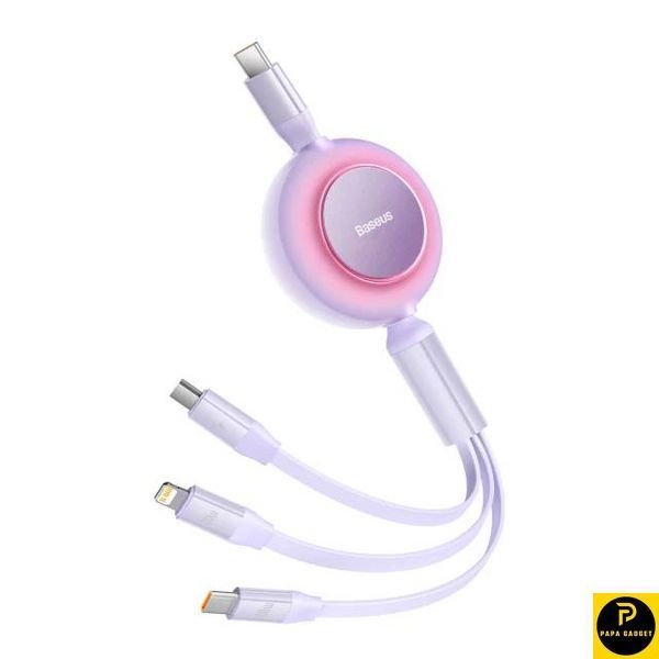 Кабель Baseus Bright Mirror 2 Series 3-in-1 (Micro USB+Lightning+Type-C) 100W (1.1m) (purple) 1727866231 фото