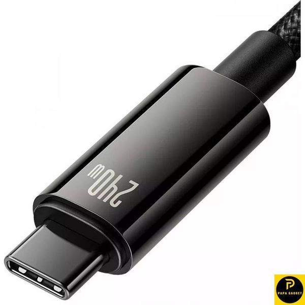 Кабель зарядки type c - type c 240w 3 метри Baseus Tungsten Gold Fast Charging Type-C to Type-C 240W (3m) (black) 2654889890 фото