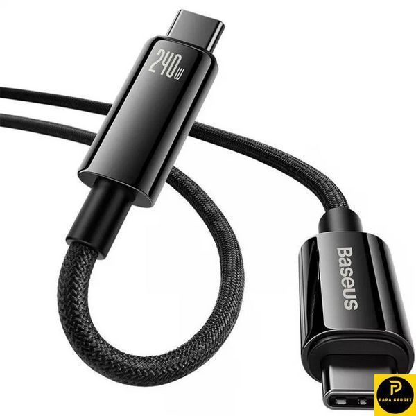 Кабель зарядки type c - type c 240w 3 метри Baseus Tungsten Gold Fast Charging Type-C to Type-C 240W (3m) (black) 2654889890 фото